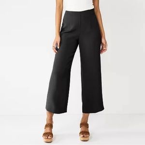 Nine West Womens Black Flare Dress Pants Crop Bootcut 8 Wide Leg Work Business